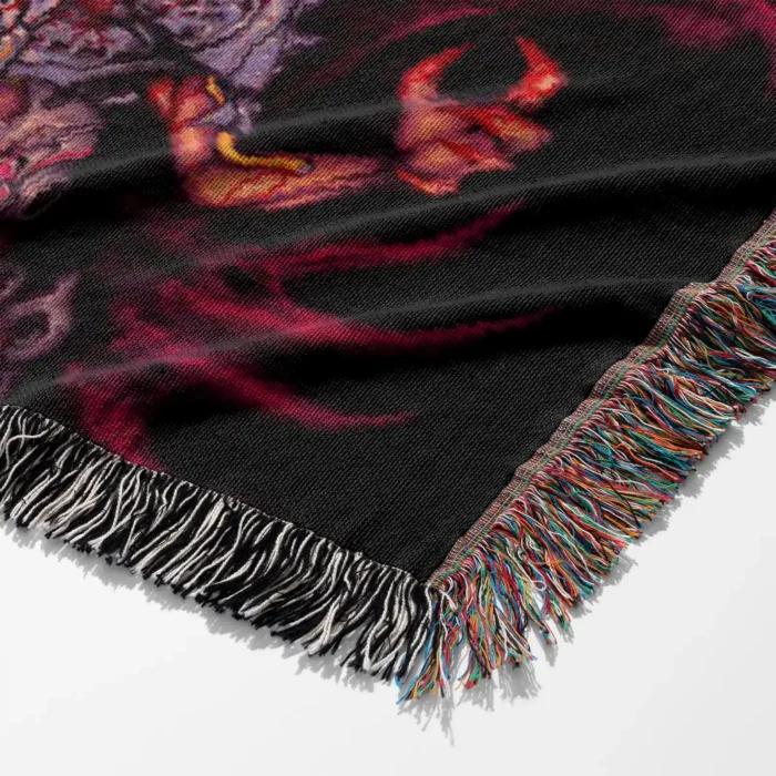 Doom Pixel Woven Tapestry Throw Blanket – Unique Wall Art, Room Decor, Cozy Throw - Image 6