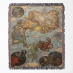Elden Ring Retro Game woven tapestry throw blanket, featuring stylish wall rug design, room decor, and picnic mat functionality, perfect as a gift for Elden Ring fans.