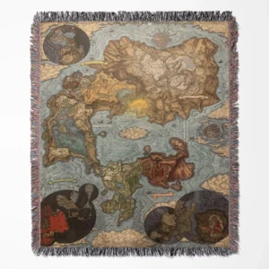Elden Ring Retro Game woven tapestry throw blanket, featuring stylish wall rug design, room decor, and picnic mat functionality, perfect as a gift for Elden Ring fans.