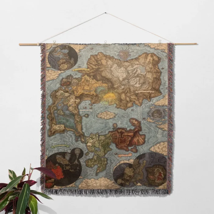 Elden Ring Retro Game Woven Tapestry Throw Blanket – Stylish Wall Rug, Room Decor, Picnic Mat, Gift - Image 2