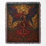 Elden Ring The Empress woven tapestry throw blanket, designed with epic wall art and cozy home decor, making it the perfect gift for Elden Ring fans.