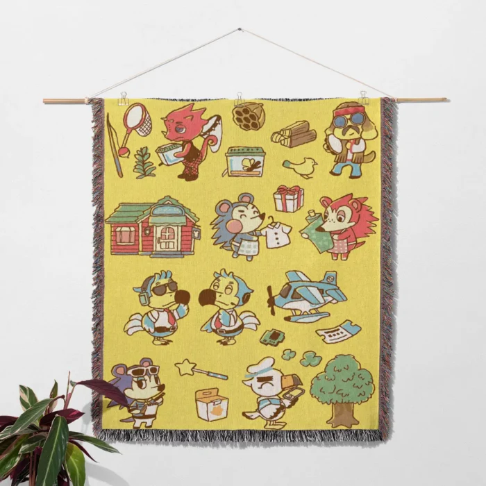 ACNH Woven Tapestry Throw Blanket – Vibrant Wall Rug, Room & Home Decor, Cozy Throw - Image 2