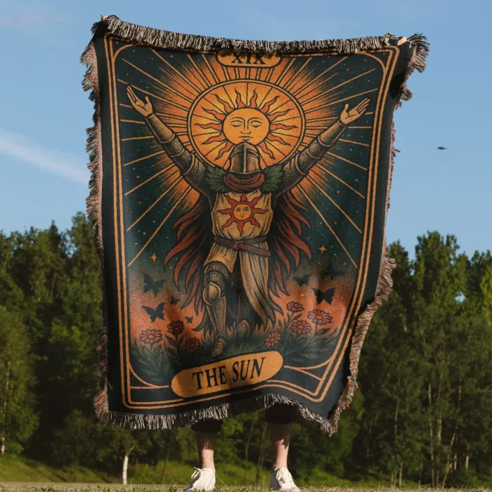 Elden The Sun Woven Tapestry Throw Blanket – Fun Wall Rug, Room Decor, Picnic Mat, Perfect Collectible - Image 4