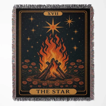 Elden Ring The Star Pixel woven tapestry throw blanket, offering cool wall art and home decor, perfect as a collectible gift for Elden Ring fans.