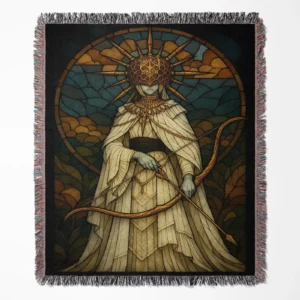 Elden Ring woven tapestry throw blanket, designed with stylish room decor and cozy home decor, making it a perfect addition to any Elden Ring fan's space.