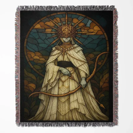Elden Ring woven tapestry throw blanket, designed with stylish room decor and cozy home decor, making it a perfect addition to any Elden Ring fan's space.