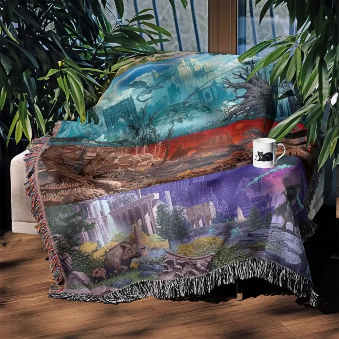 Elden Woven Tapestry Throw Blanket – Unique Wall Art, Picnic Mat, Room Decor, Perfect Gift - Image 3