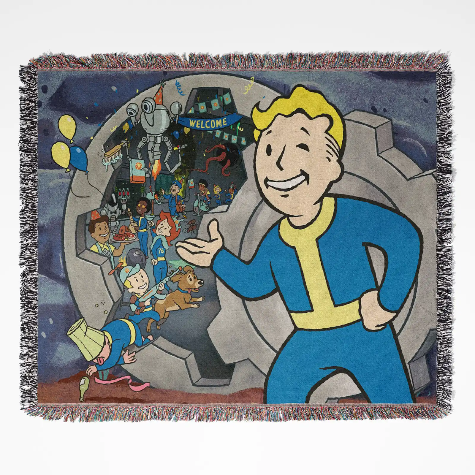game-woven-tapestry-throw-blanket-421 Fallout 76 woven tapestry throw blanket, designed with epic wall art and cozy room decor, making it the perfect gift for Fallout 76 fans.