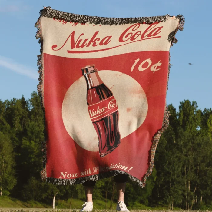 FO Nuka Cola Woven Tapestry Throw Blanket – Fun Wall Art, Picnic Mat, Room Decor, Perfect Collectible - Image 4