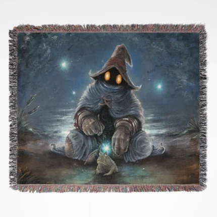 Vivi Ornitier woven tapestry throw blanket, featuring stylish room decor and wall rug design, perfect for adding cozy home decor for Final Fantasy fans.