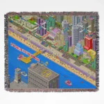 GTA Pixel San Andreas woven tapestry throw blanket, featuring stylish wall rug design and room decor, perfect as a collectible item for GTA fans.