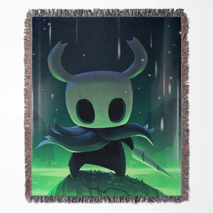 Hollow Knight Retro woven tapestry throw blanket, designed with epic wall art and room decor, perfect as a collectible accent and picnic mat for Hollow Knight fans.