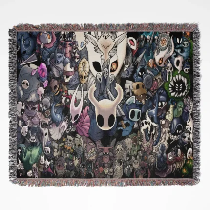 Hollow Knight Pixel woven tapestry throw blanket, offering fun wall rug design and cozy home decor, perfect for adding charm to your room.