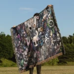Hollow Game Pixel Woven Tapestry Throw Blanket – Fun Wall Rug, Room Decor, Cozy Home Decor - Image 3