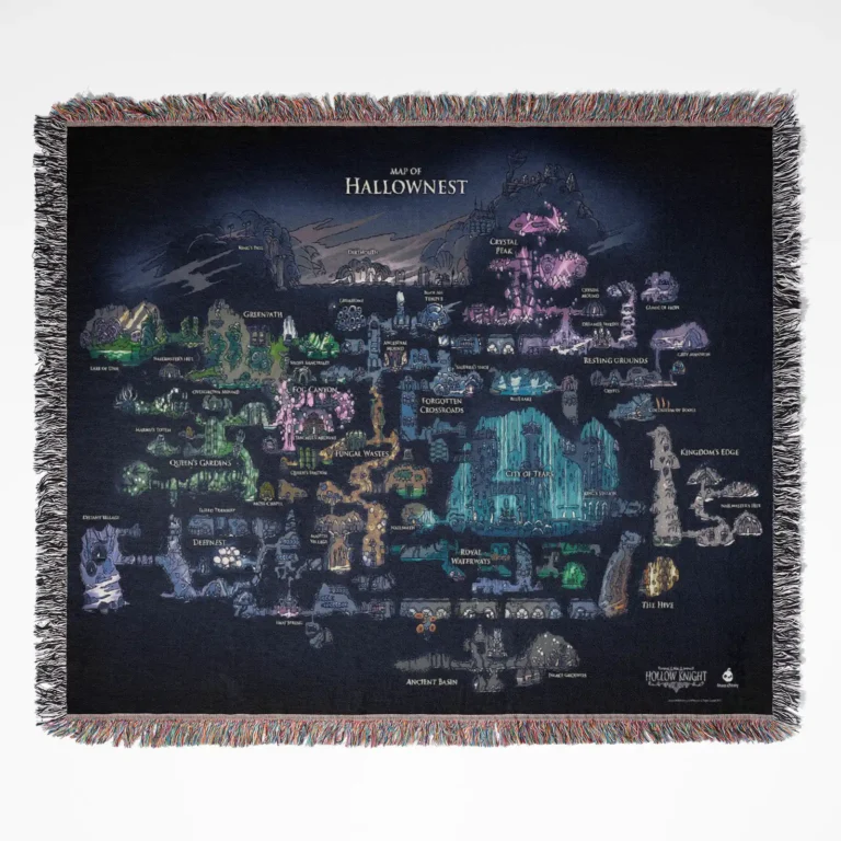 Hollow Knight woven tapestry throw blanket, designed with stylish wall rug and cozy room decor, making it the perfect gift for Hollow Knight lovers.
