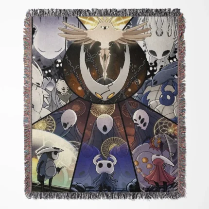 Hollow Knight Retro woven tapestry throw blanket, featuring stylish wall rug design and room decor, perfect as a collectible item for Hollow Knight fans.