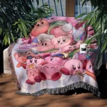 Kirby Retro Woven Tapestry Throw Blanket – Stylish Wall Rug, Room Decor, Collectible Merch - Image 3