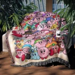 Kirby Pixel Woven Tapestry Throw Blanket – Fun Wall Art, Room Decor, Picnic Mat, Perfect Collectible - Image 3