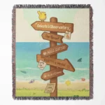 Animal Crossing: New Horizons woven tapestry throw blanket, vibrant wall rug design, ideal for room and home decor, and a cozy throw for comfort.