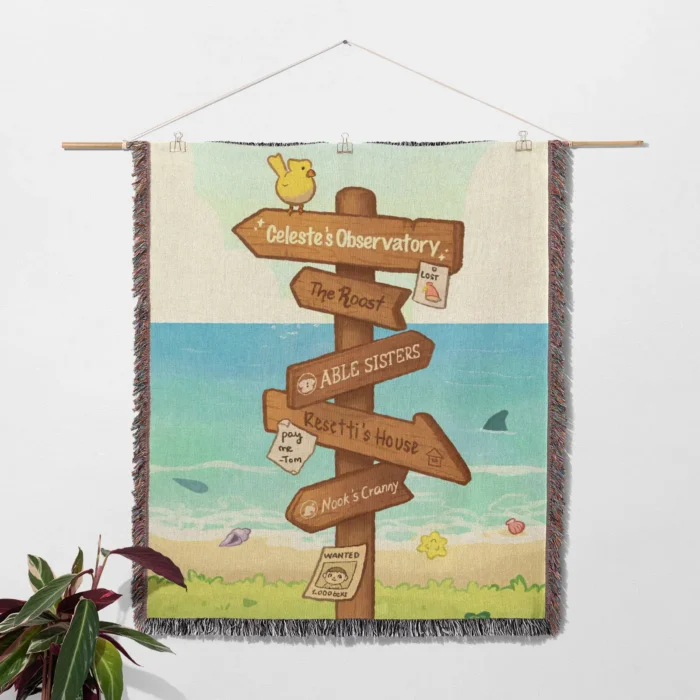 ACNH Woven Tapestry Throw Blanket – Vibrant Wall Rug, Room & Home Decor, Cozy Throw - Image 2