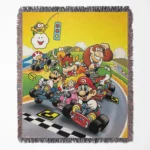 Mario Kart Pixel woven tapestry throw blanket, offering unique wall art design, room decor, and picnic mat functionality, perfect as a collectible accent for Mario Kart fans.