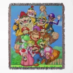 Mario woven tapestry throw blanket, featuring cute wall art and cozy home decor, making it the perfect gift for Mario fans.