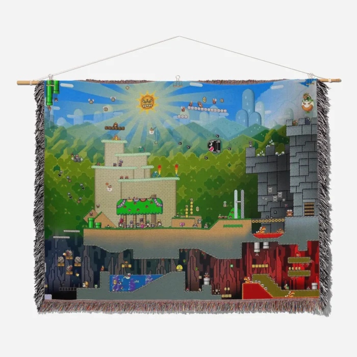 Mario Woven Tapestry Throw Blanket – Cute Wall Art, Room Decor, Cozy Home Decor, Perfect Gift - Image 2