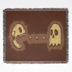 Pac-Man Retro woven tapestry throw blanket, featuring stylish wall rug design and room decor, perfect as a collectible item for Pac-Man fans.