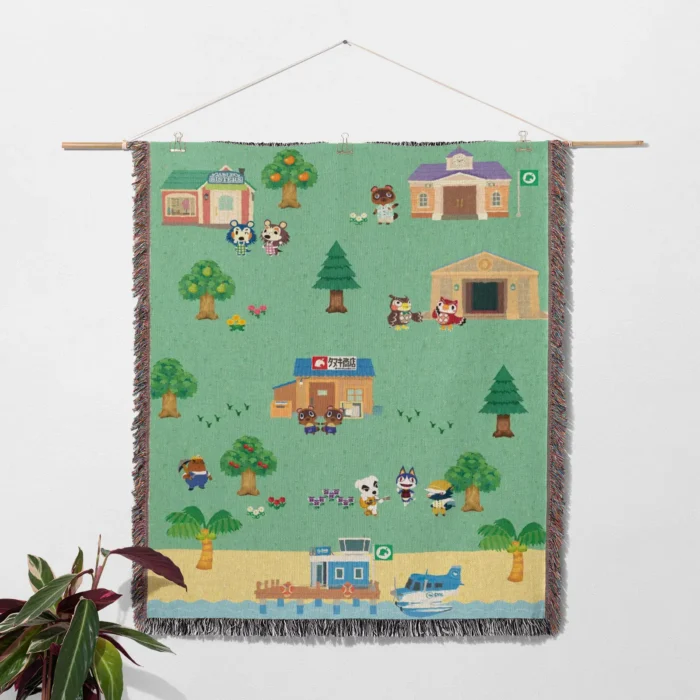 ACNH Woven Tapestry Throw Blanket – Popular Wall Hanging, Room & Home Decor, Fun Gift - Image 2