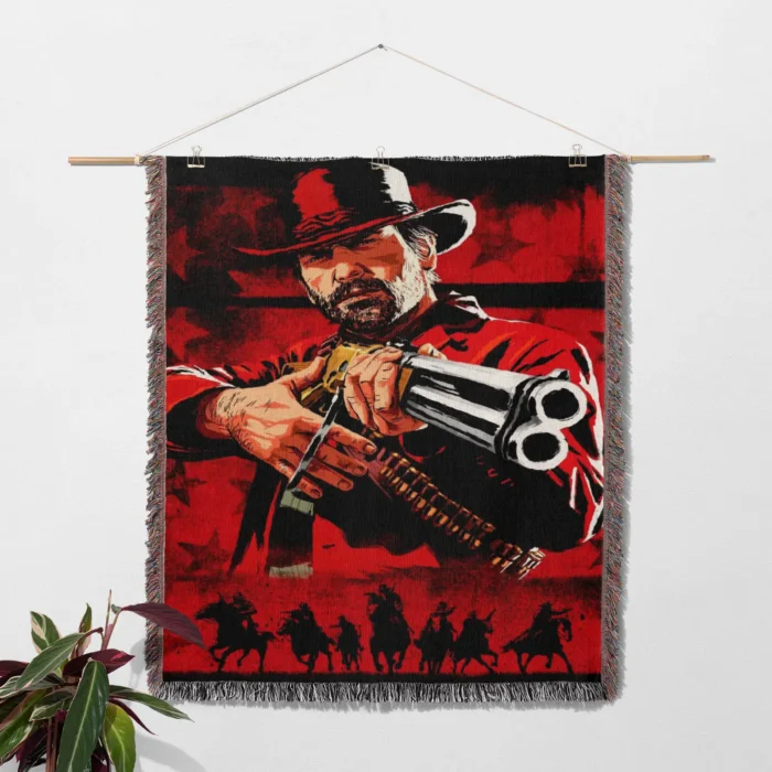 RDR Woven Tapestry Throw Blanket – Stylish Wall Rug, Room Decor, Collectible Merch - Image 2