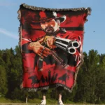 RDR Woven Tapestry Throw Blanket – Stylish Wall Rug, Room Decor, Collectible Merch - Image 4