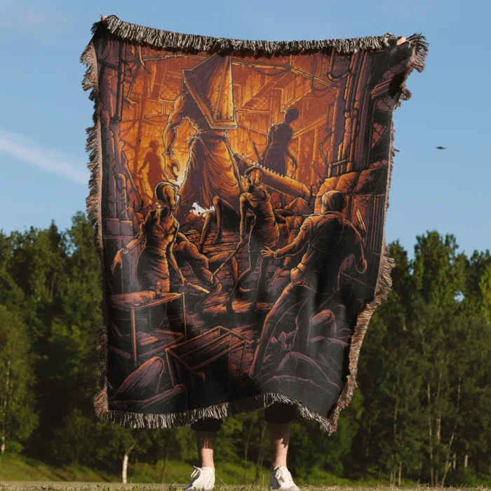 Silent Woven Tapestry Throw Blanket – Spooky Wall Art, Room Decor, Cozy Home Decor, Perfect Gift - Image 4