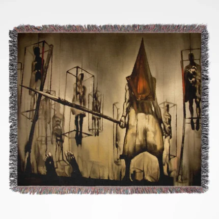 Silent woven tapestry throw blanket, designed with unique wall art and room decor, perfect as a home decor accent for Silent fans.