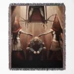 Silent woven tapestry throw blanket, offering dark wall rug design and room decor, making it a perfect collectible accent and home decor piece.