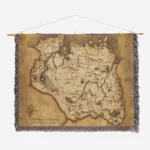 Skyrim Map Woven Tapestry Throw Blanket – Fun Wall Art, Room Decor, Picnic Mat, Cozy Home Decor - Image 2