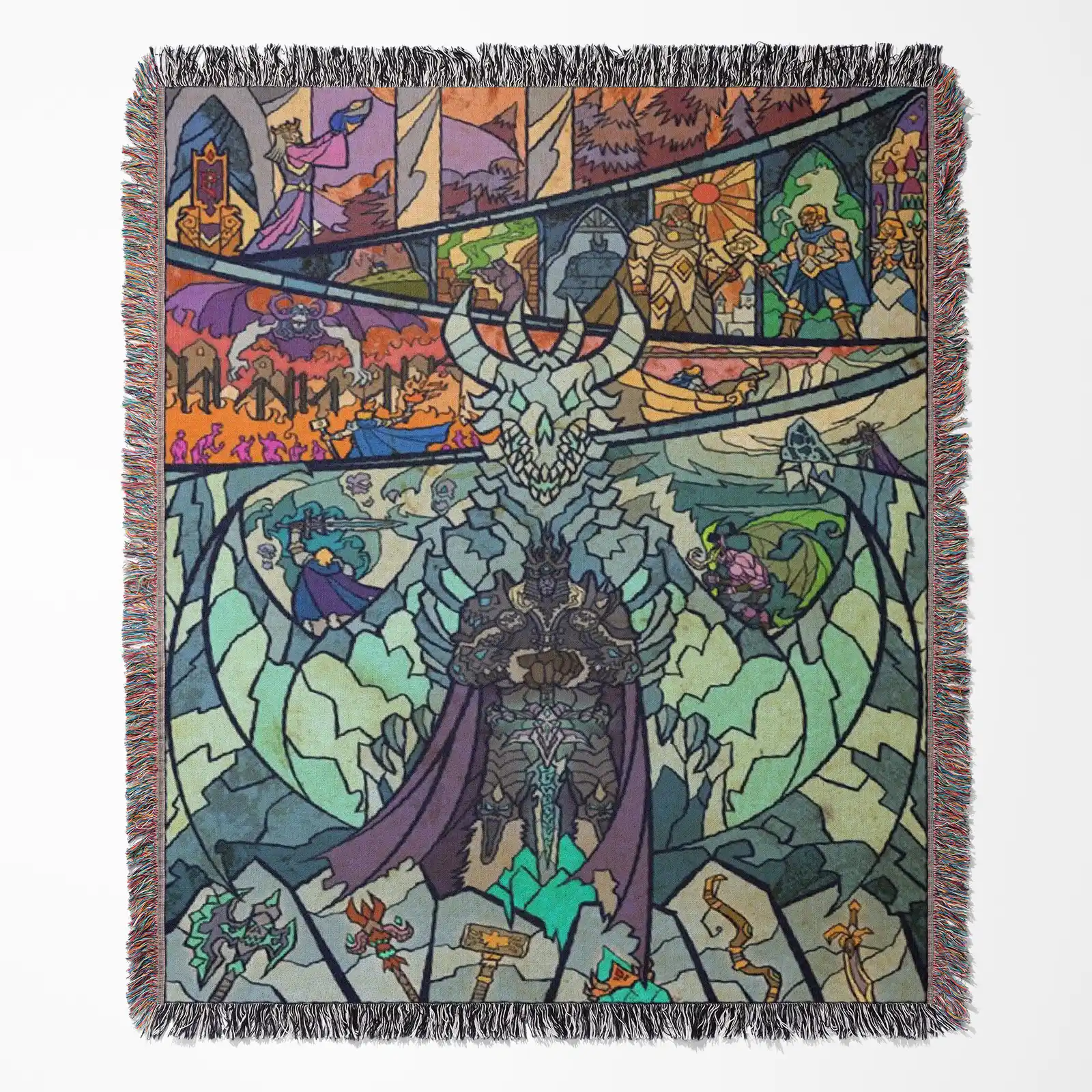 game-woven-tapestry-throw-blanket-973 World of Warcraft woven tapestry throw blanket, offering stylish wall art design and room decor, perfect for enhancing any World of Warcraft-themed room.
