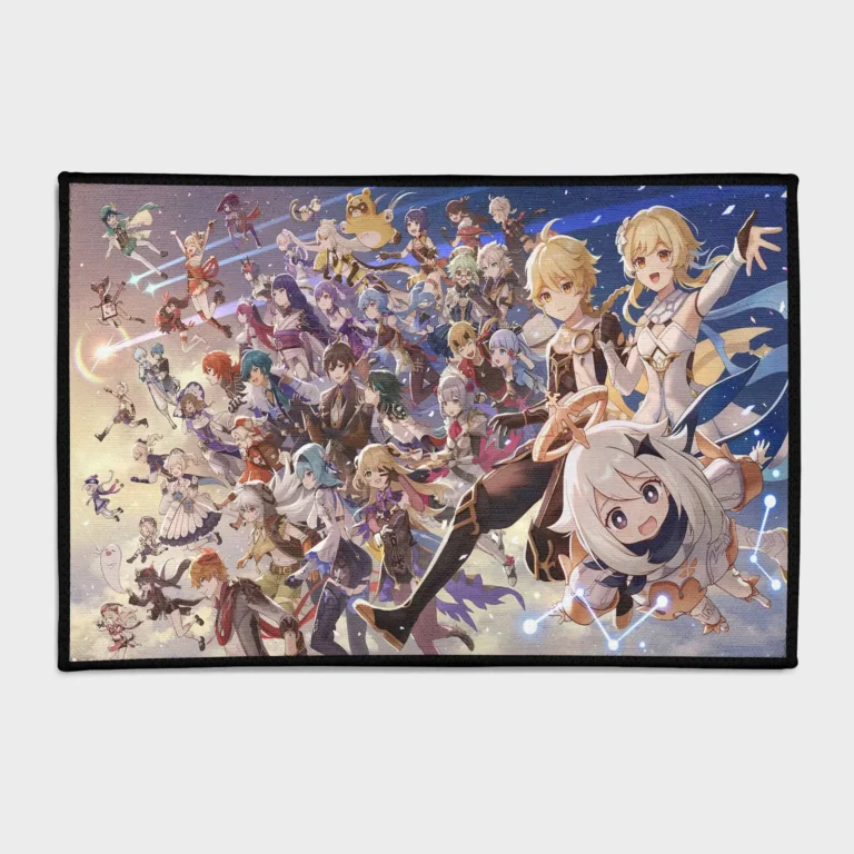 Bring anime style to your otaku room with this GI game rug. Perfect as a fan gift, it adds a stylish and dynamic touch to your decor, showcasing your love for the anime world.