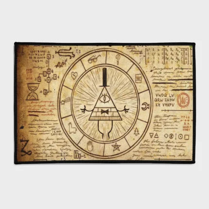 For fans of *Gravity Falls*, this Bill Cipher's symbols rug is the perfect addition to your space. Ideal for display or as a unique carpet, it adds a fun and eerie touch to your room.