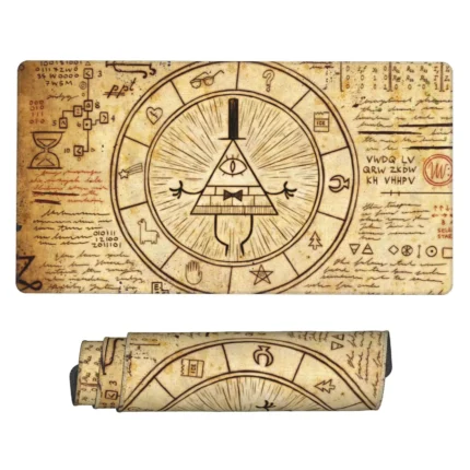 This Gravity Falls Bill Cipher symbols mouse pad is a unique cartoon desk mat, ideal for gaming setups, otaku rooms, or fan displays. Great for collectors.