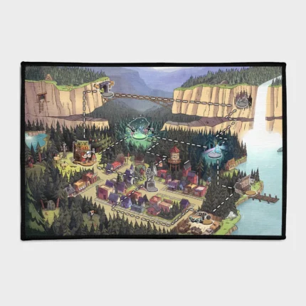 Bring the mystery and fun of *Gravity Falls* to life with this map rug. Perfect for kids' rooms or as Mystery Shack decor, it adds a whimsical and adventurous vibe to any space.