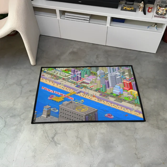 GTA Pixel San Andreas Rug – Fun Retro Rug for Bedroom or Merch - Image 3