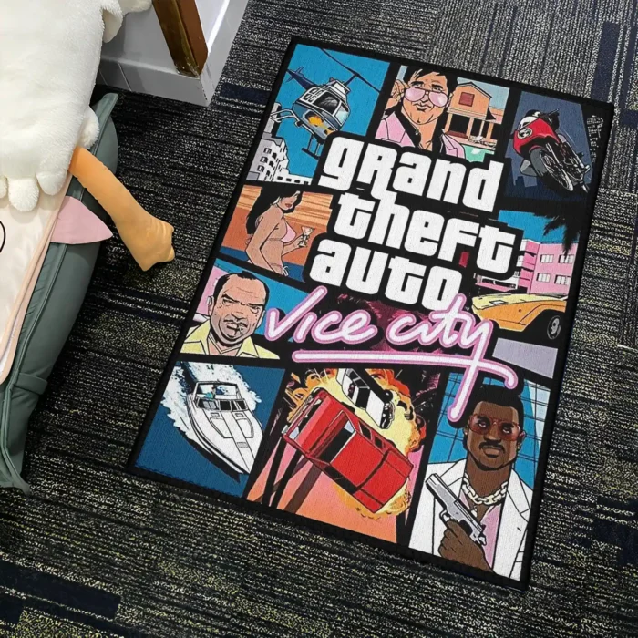 Vice City Rug – Retro Rug for Boys Room or Collector Decor - Image 4