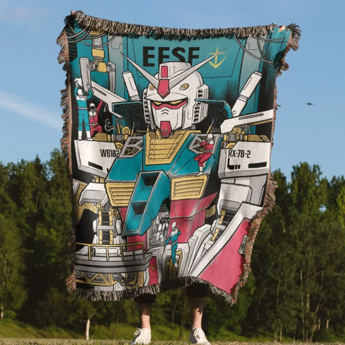 Gdam Woven Tapestry Throw Blanket – Classic Wall Art, Room & Home Decor, Mecha Collector Accent - Image 4
