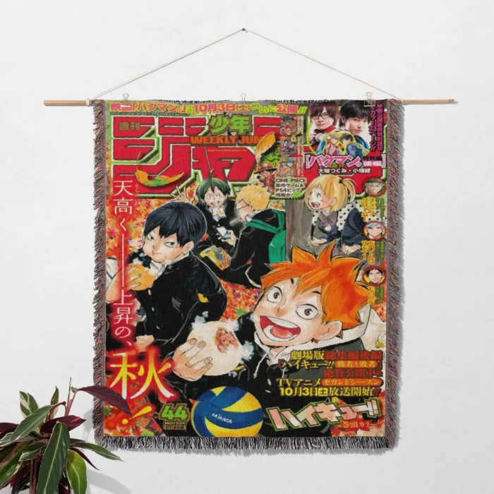 Haikyuu Manga Cover Woven Tapestry Throw Blanket – Energetic Wall Rug, Room & Home Decor, Collectible Gift - Image 2