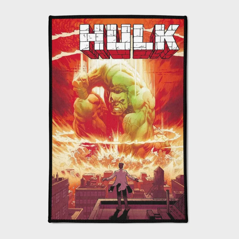 For *Marvel* fans, this Hulk comic cover rug is a must-have. Ideal for bedrooms or comic fan decor, it adds a powerful and iconic touch to your space.