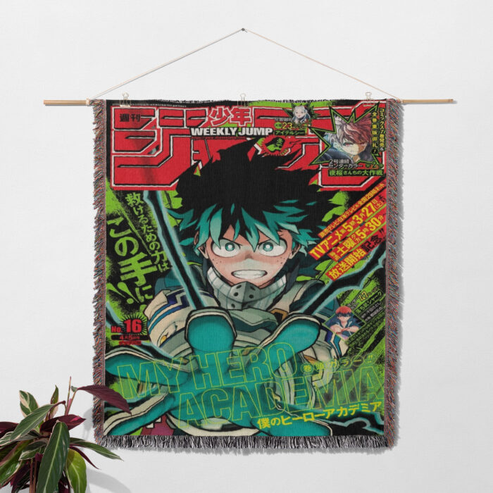 MHA Manga Cover Anime Woven Tapestry Throw Blanket – Iconic Throw, Room & Home Decor, Perfect Gift - Image 2