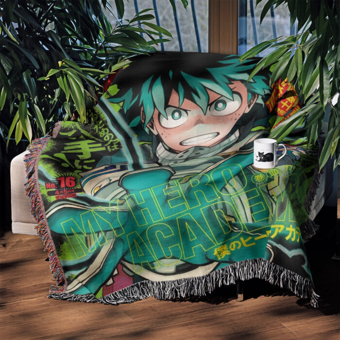 MHA Manga Cover Anime Woven Tapestry Throw Blanket – Iconic Throw, Room & Home Decor, Perfect Gift - Image 3