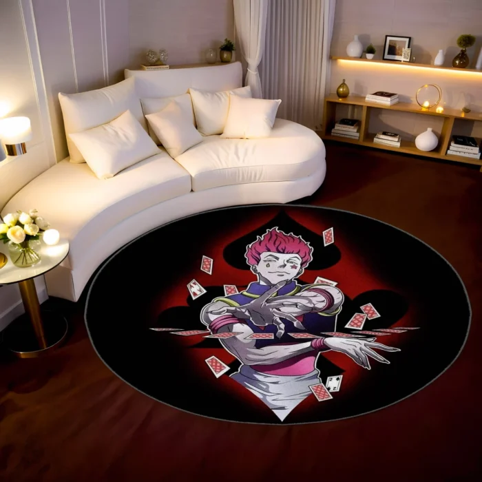 Hisoka Round Rug – Epic Floor Mat for Gaming Room or Fan Gift - Image 2