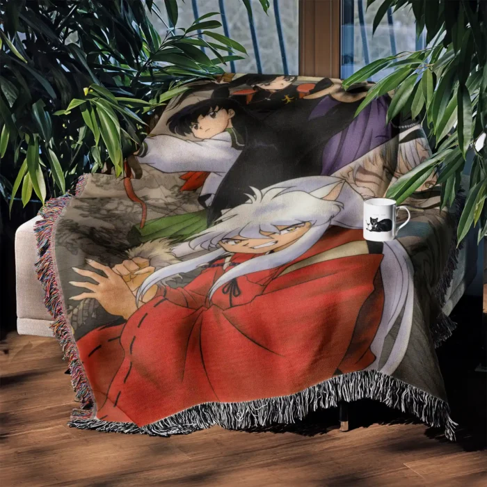 Inuyasha Woven Tapestry Throw Blanket – Cozy Home Decor, Room & Wall Art, Perfect Gift - Image 3