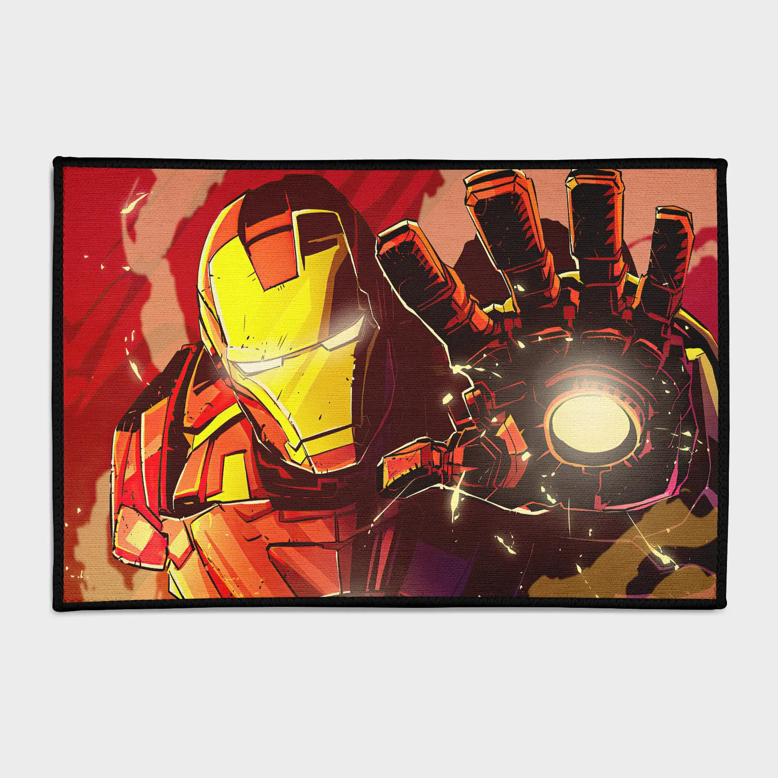 iron-man-rug-h3-1 Add some Marvel power to your gaming room with this IM rug. Perfect for superhero fans, it brings the iconic *Iron Man* design into your space, adding an epic and cool vibe.